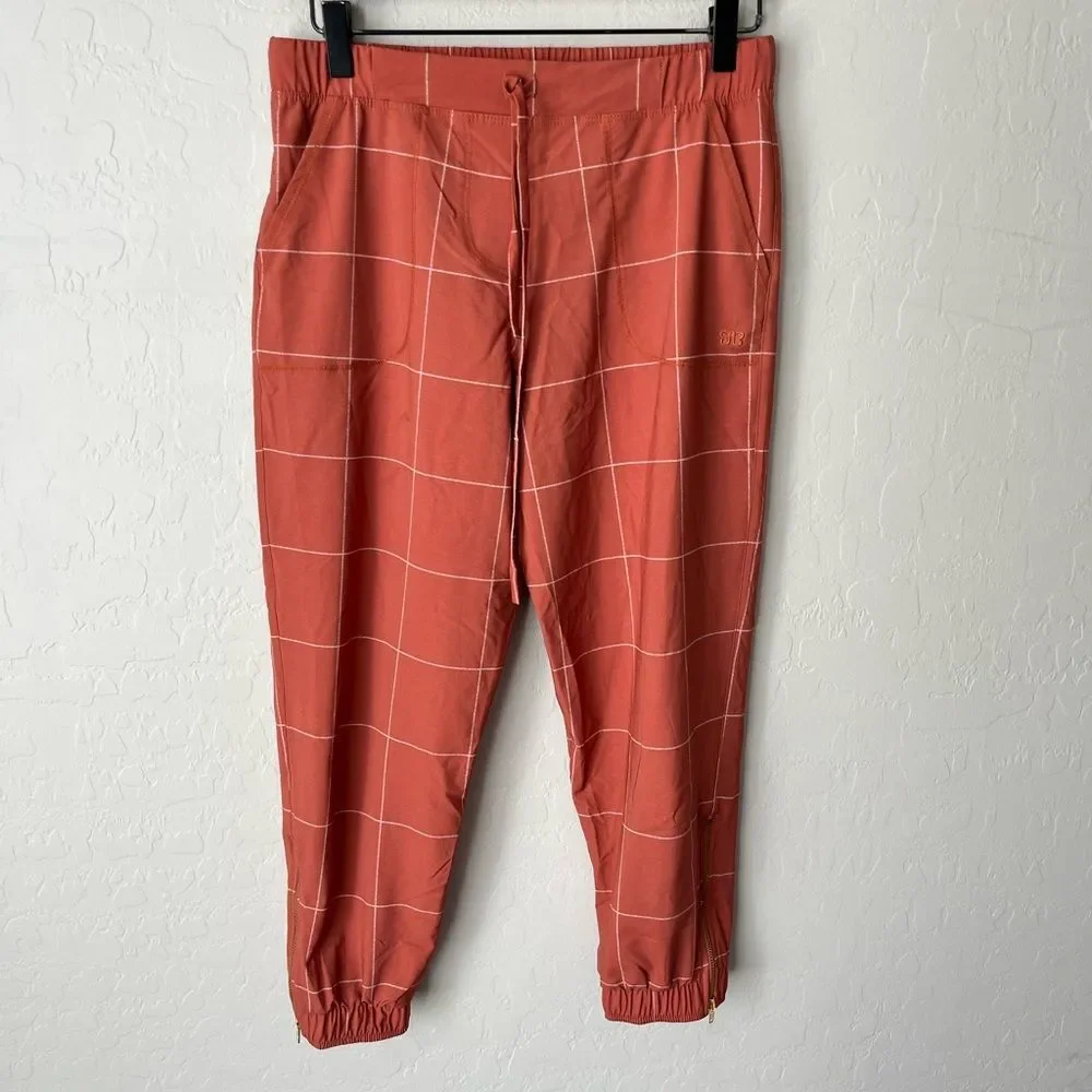 Albion Jetsetter Window Pane Zipper Ankle Joggers